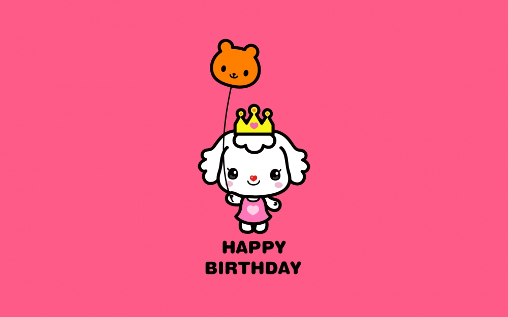 可爱卡通艾米莉生日快乐祝福电脑桌面壁纸