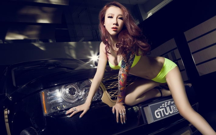 路虎与美女车模宽屏桌面壁纸 1920x1200【09P】