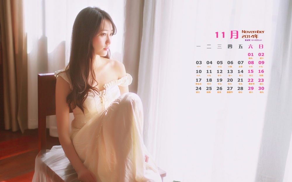 2014年11月日历桌面壁纸精选性感美女唯美写真图片