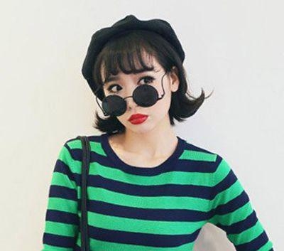 小脸mm们的最新波波头发型图片  既个性又甜美！