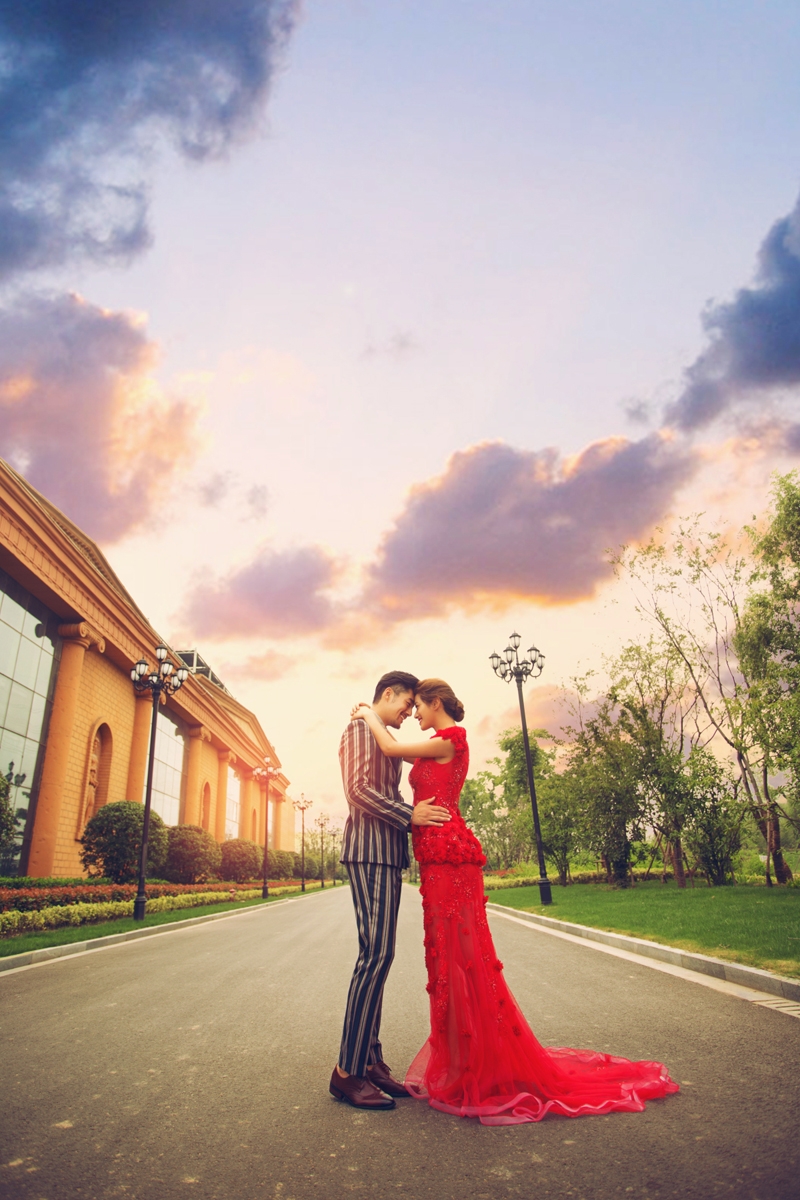 红色恋情 婚纱照
