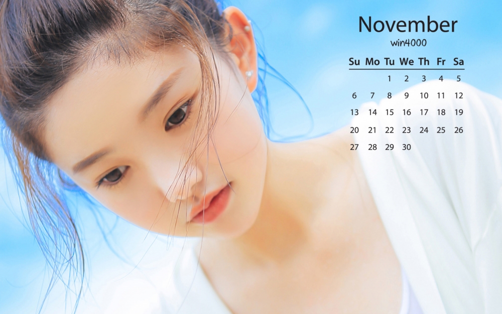 2016年11月日历软萌妹子写真壁纸图片下载
