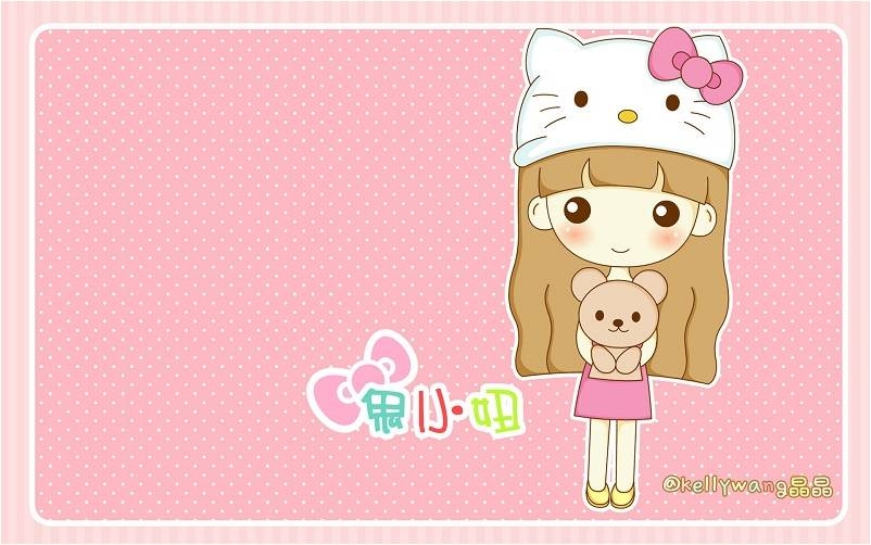 可爱卡通小女孩鬼小妞圣诞主题桌面壁纸