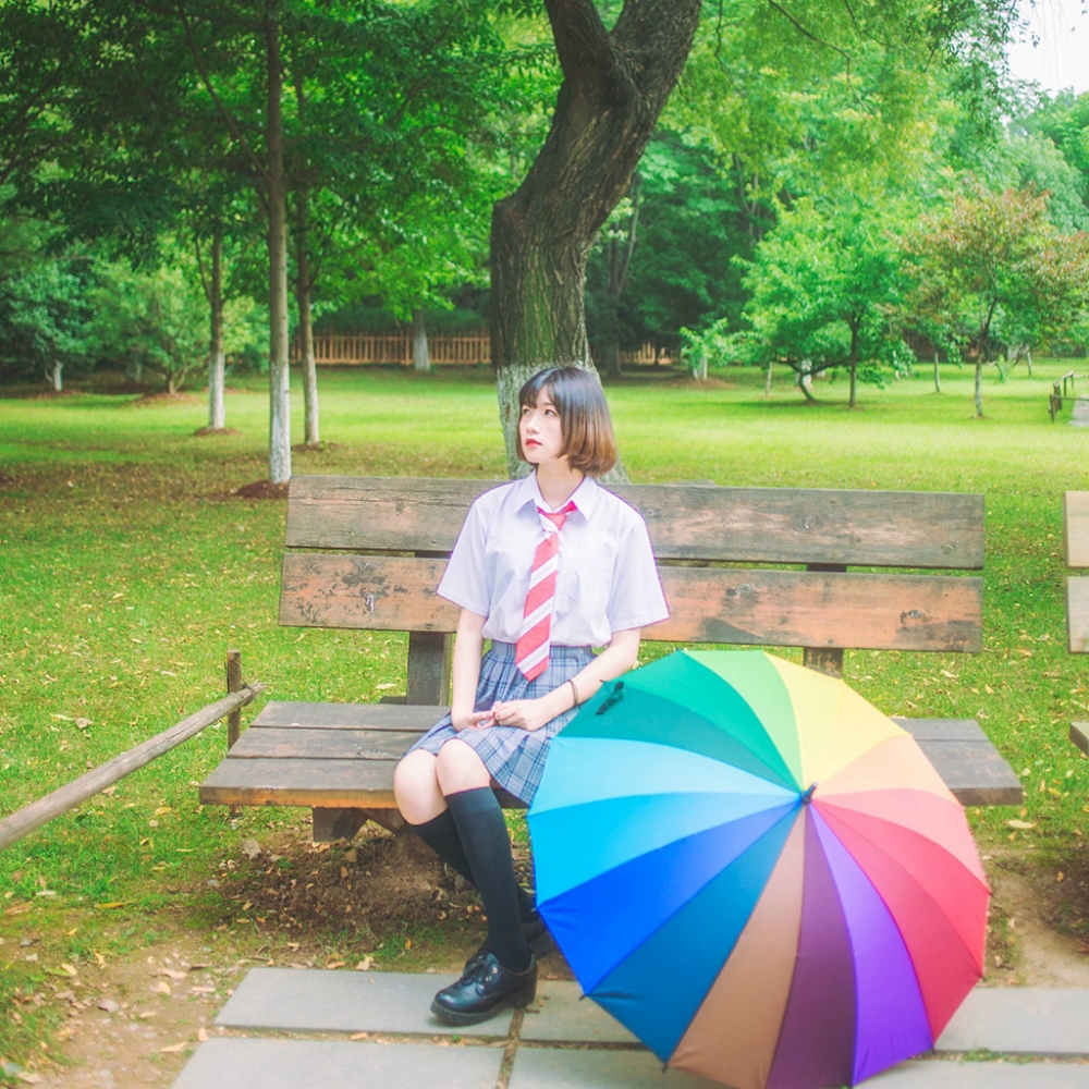 短发美女JK制服写真集平板桌面壁纸