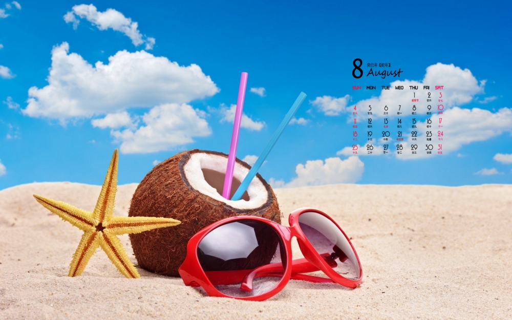 2013年静物唯美8月日历唯美桌面壁纸