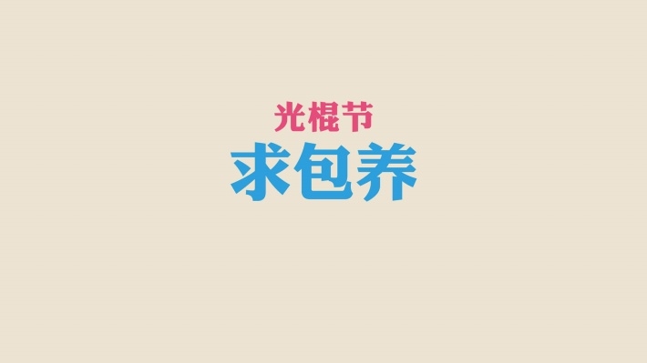 创意个性双十一光棍节幽默文字桌面壁纸