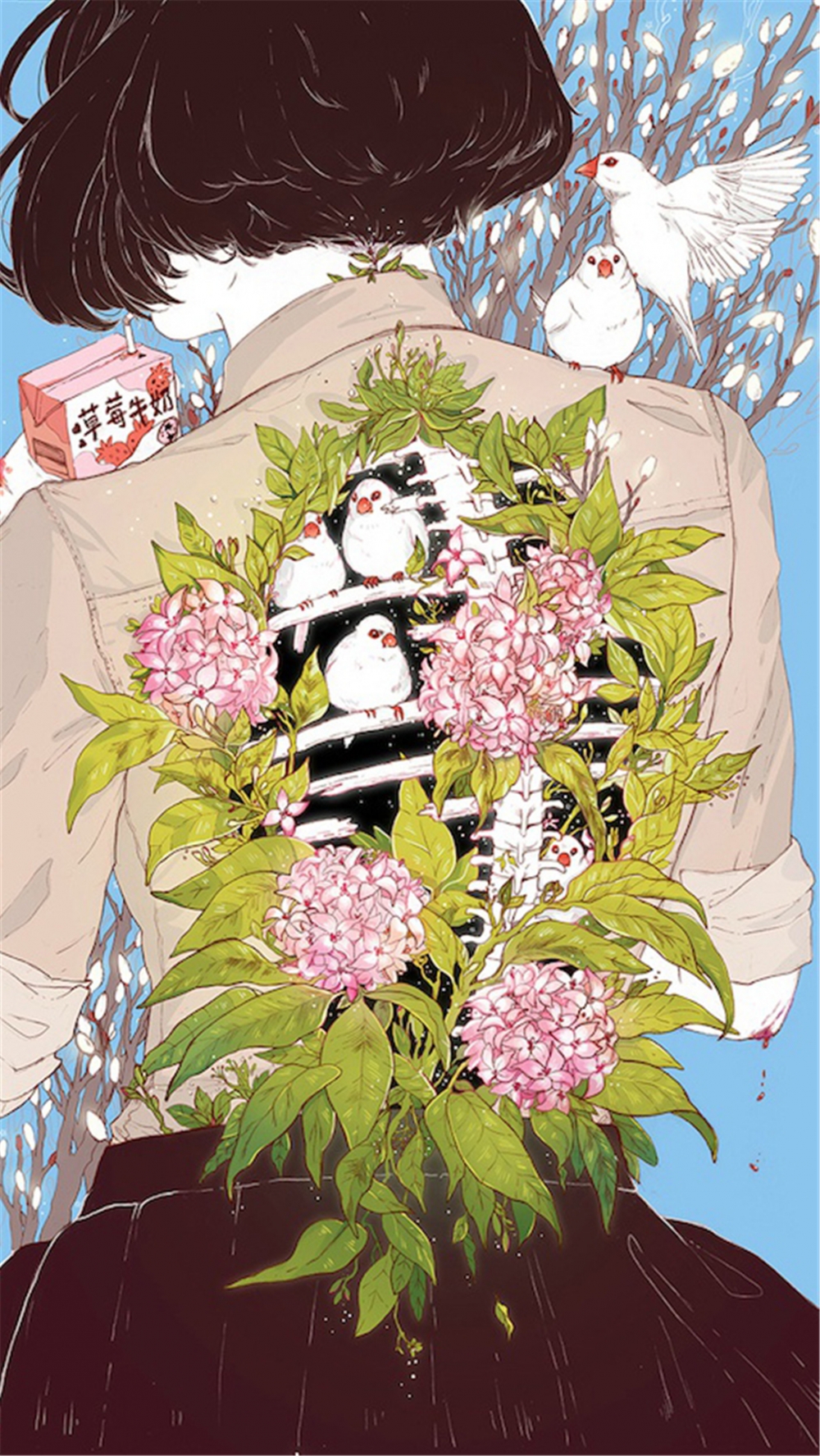 Aster Hung风格插画高清手机壁纸