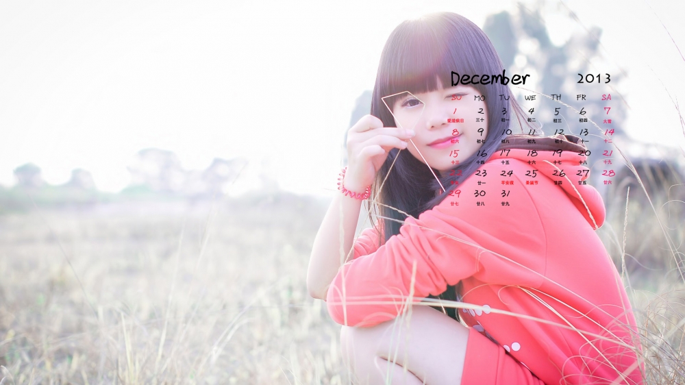 2013年12月日历图片之性感美女高清壁纸