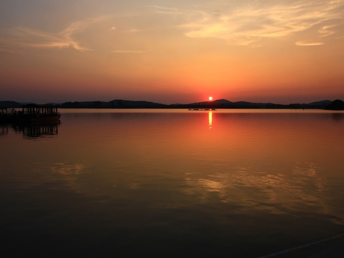 蠡湖夕阳风景高清电脑壁纸