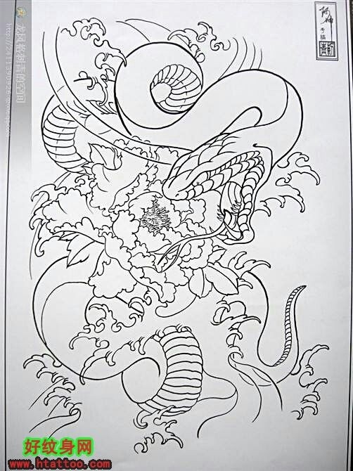一条长长的蛇手稿素材