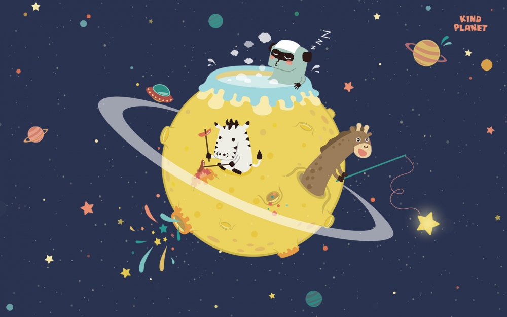 KIND PLANET创意漫画卡通高清桌面壁纸