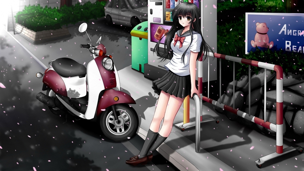 卡通桌面背景图|动漫美女