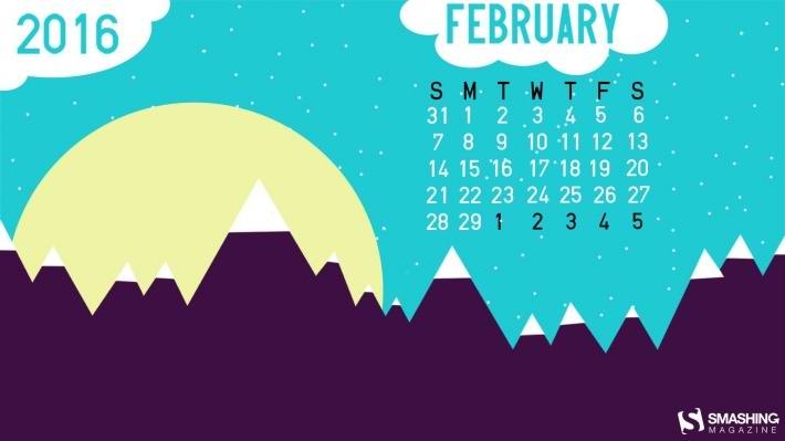 2016年2月猴年日历壁纸