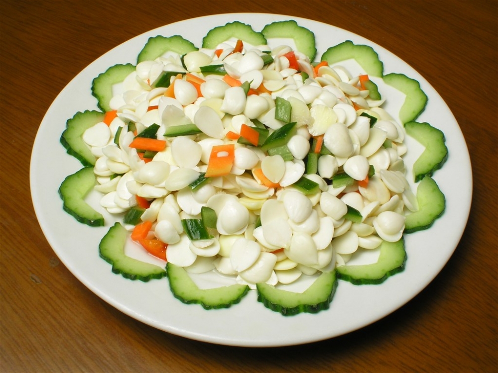 凉拌杏仁凉菜系列美食素材图片