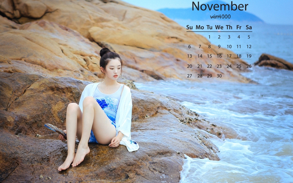 2016年11月日历软萌妹子写真壁纸图片下载