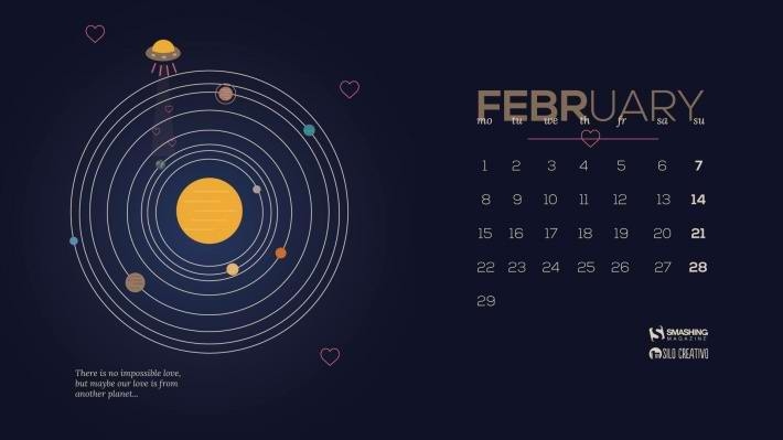 2016年2月猴年日历壁纸