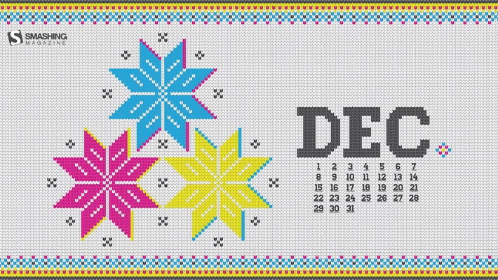 2013年12月创意月历主题壁纸