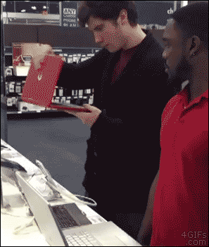 关于可折叠笔记本电脑的搞笑gif动态图片