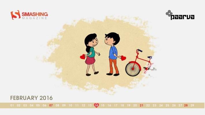 2016年2月猴年日历壁纸