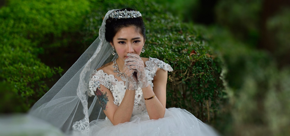 邻家女孩 林口 白色婚纱写真壁纸