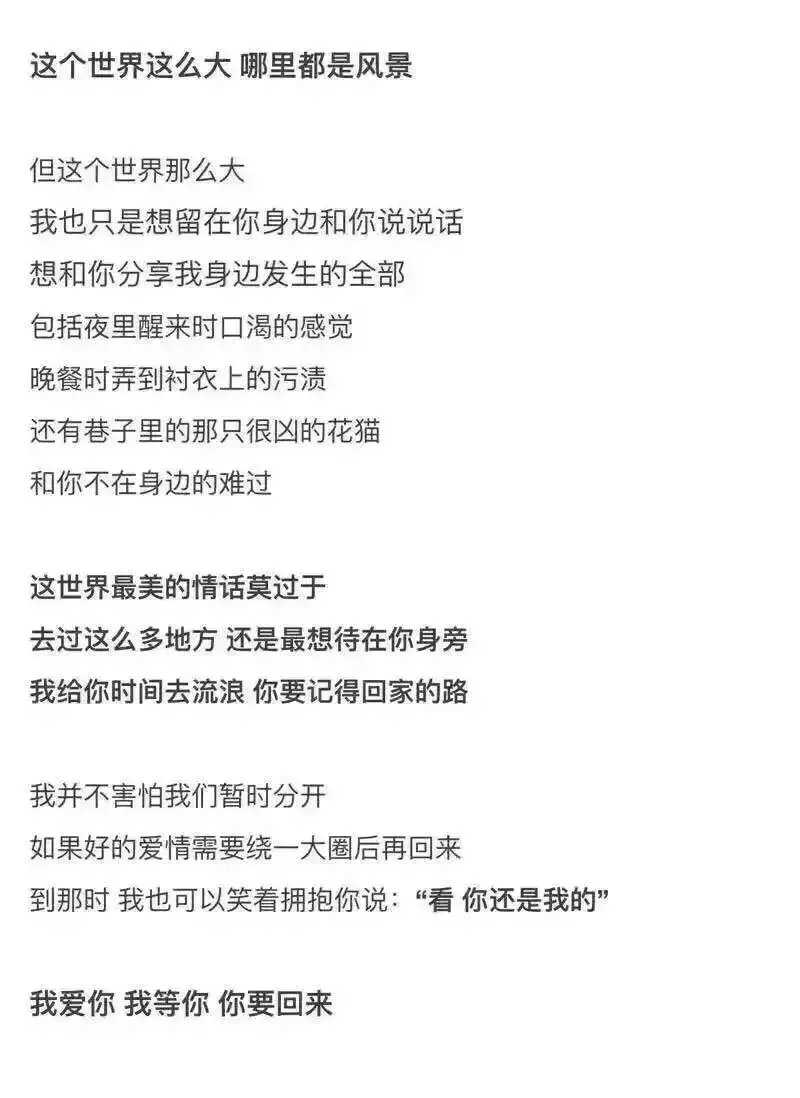 我不想 从你的全世界路过.