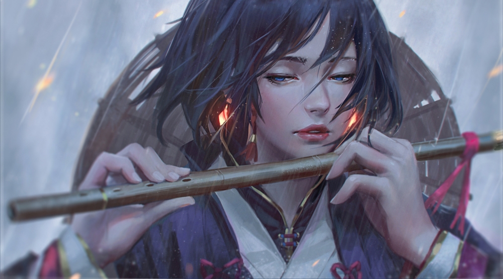 下雨天1440x800高清动漫图片壁纸730.2KB