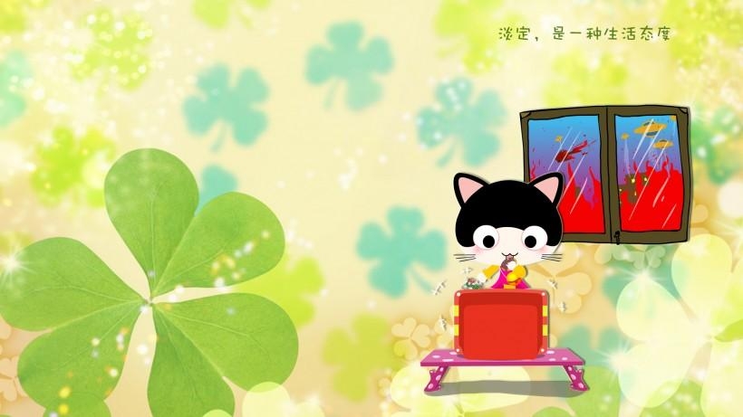 小猫卡通文字图片