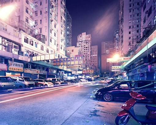 华灯初上的热闹都市香港美图