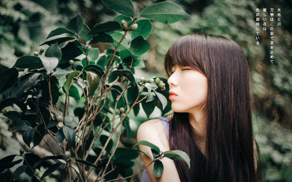 清纯唯美美女户外文艺写真电脑高清壁纸下载