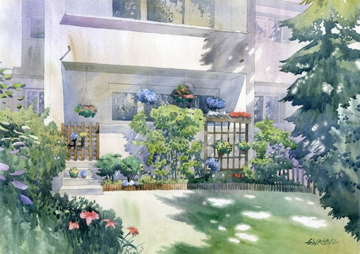 用淡淡的色彩来描绘这座欧美的城市