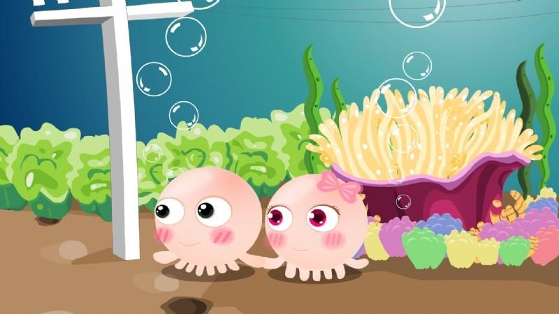 可爱甜蜜的小章鱼情侣