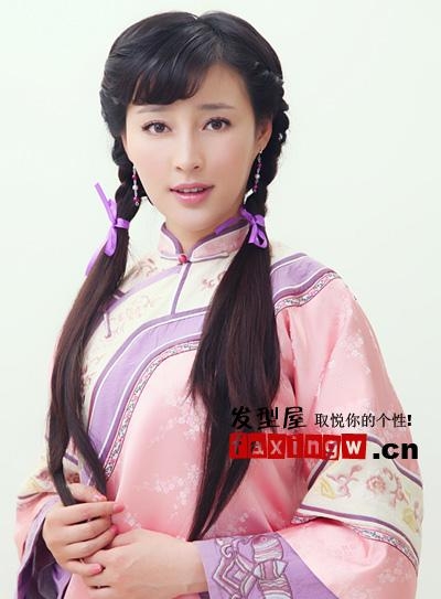 旗袍晚礼服发型图片