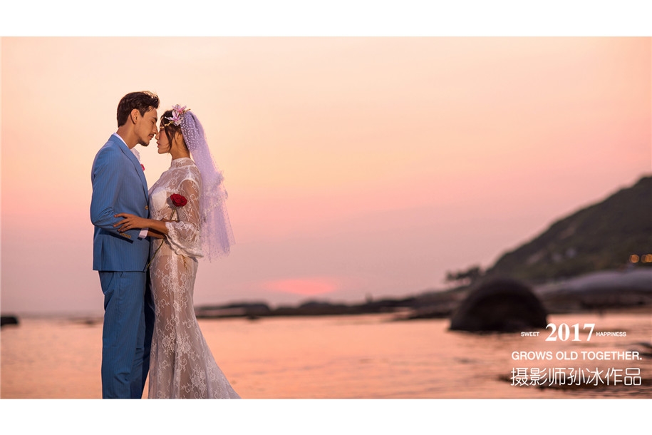 夕阳之恋 婚纱照