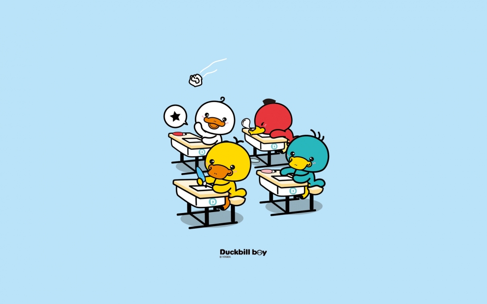 鸭嘴兽男孩开学季系列桌面壁纸