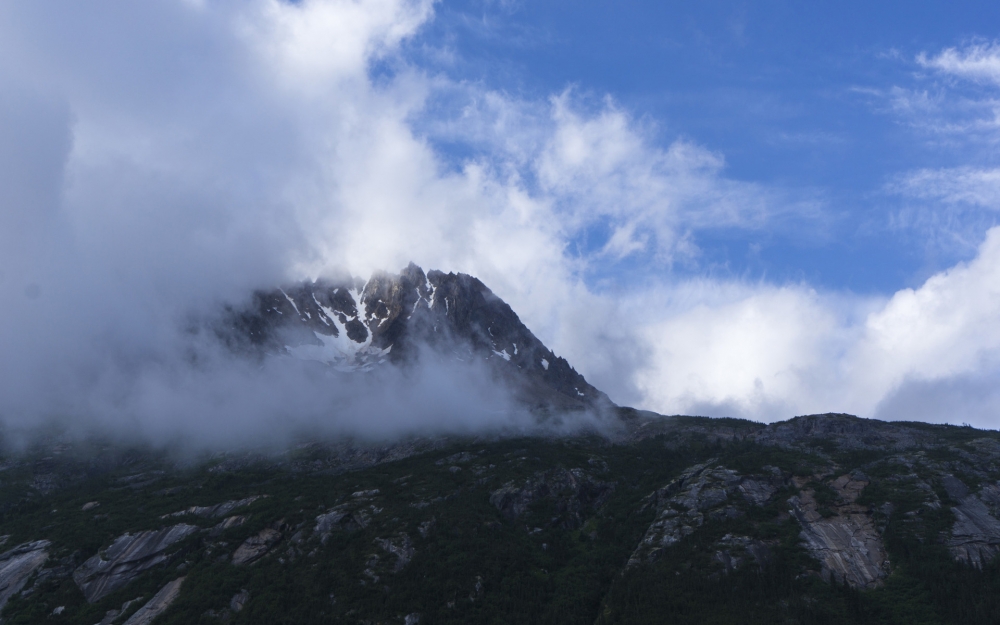 阳光下的阿拉斯加冰川风景图片桌面壁纸