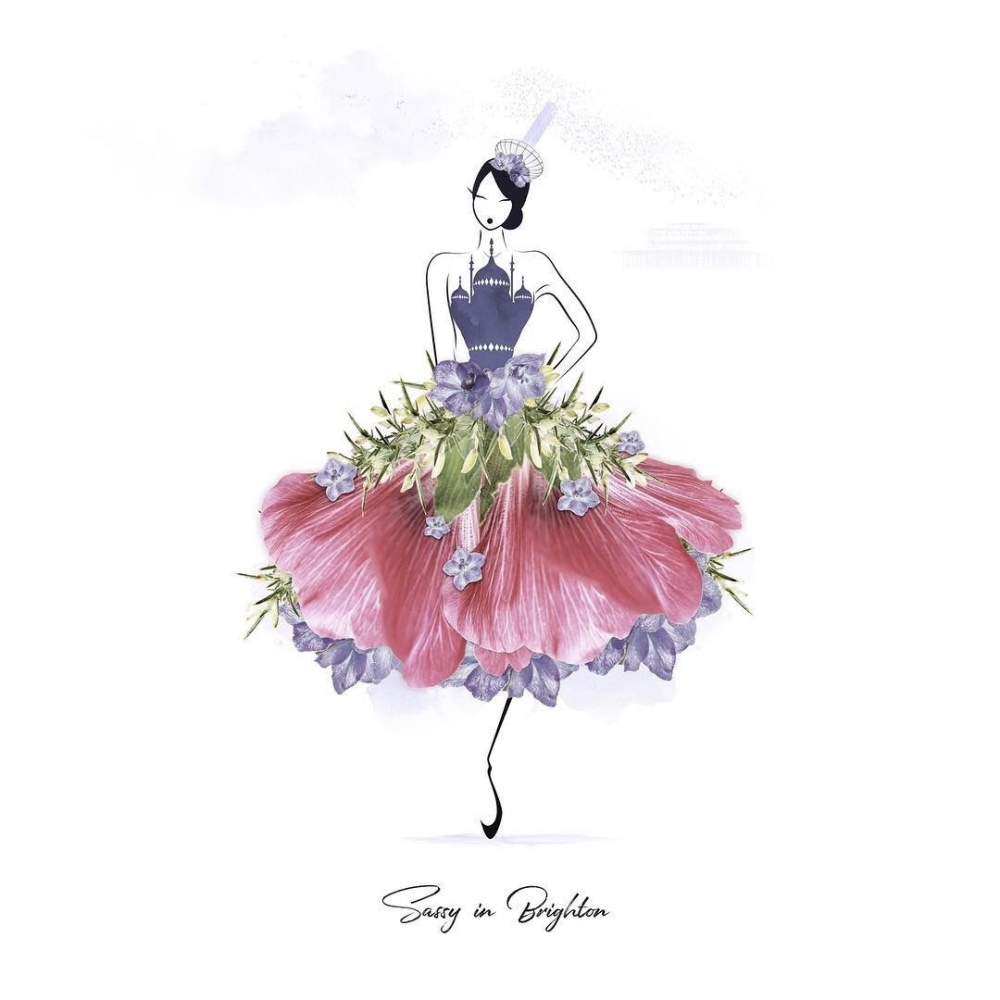路遇：创意 鲜花插花插画