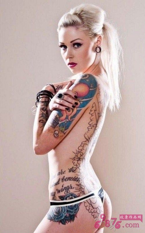 性感美女流行girl纹身图案