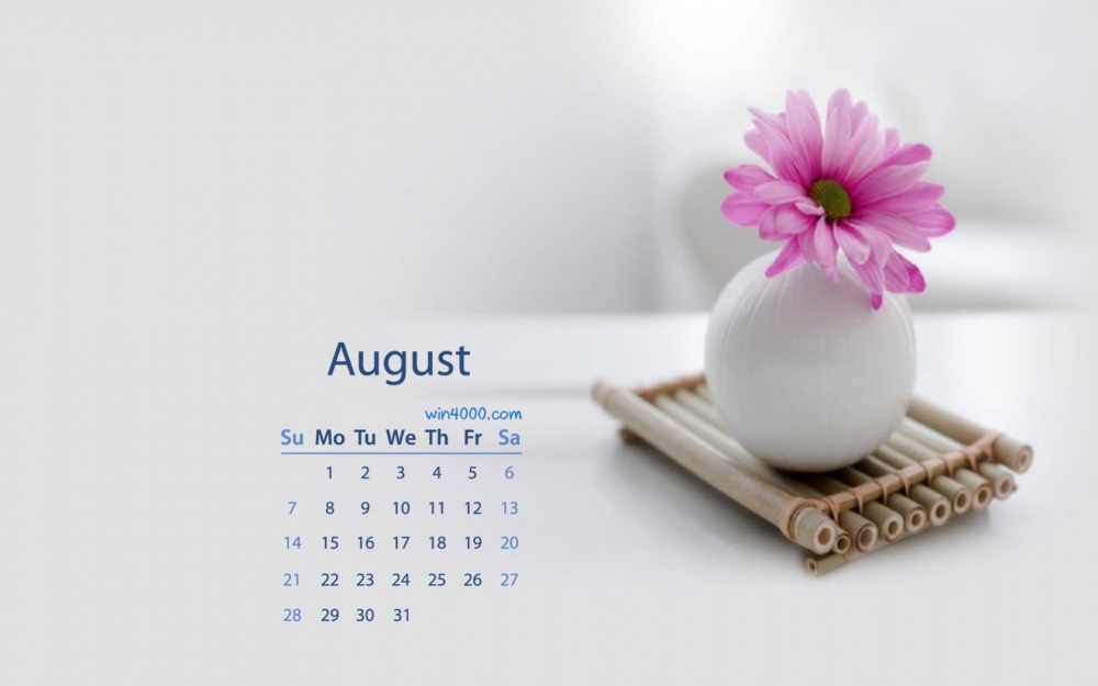2016年8月日历唯美静物花卉电脑桌面壁纸下载