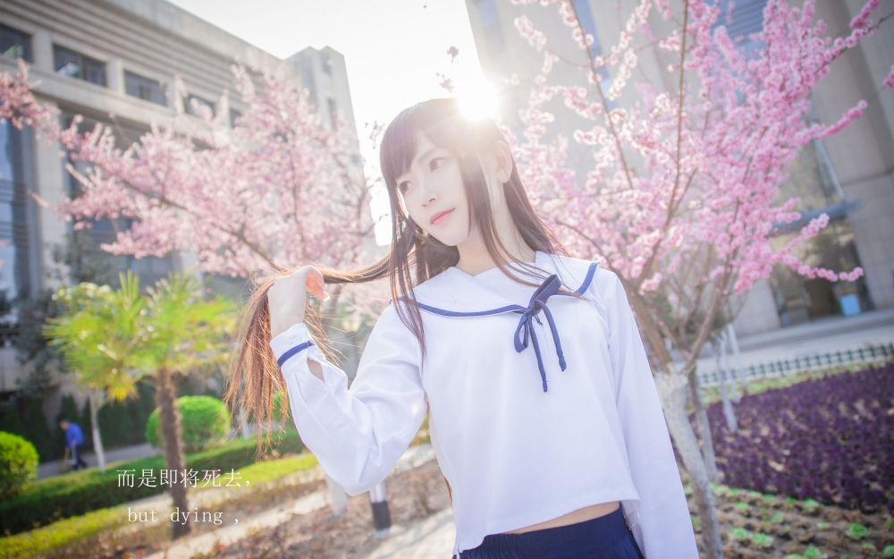 小清新日系JK制服少女唯美写真桌面壁纸图片下载