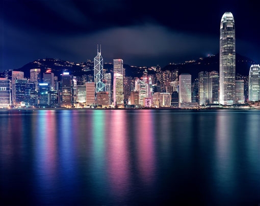 华灯初上的热闹都市香港美图