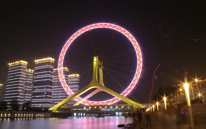 摩天轮唯美夜景宽屏壁纸