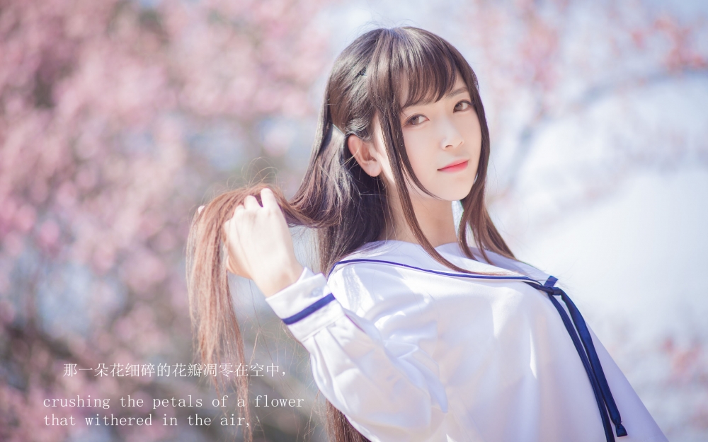小清新日系JK制服少女唯美写真桌面壁纸图片下载