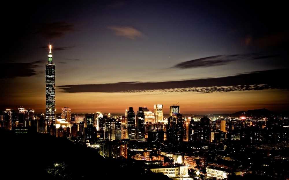 台北101大厦夜景唯美电脑桌面壁纸