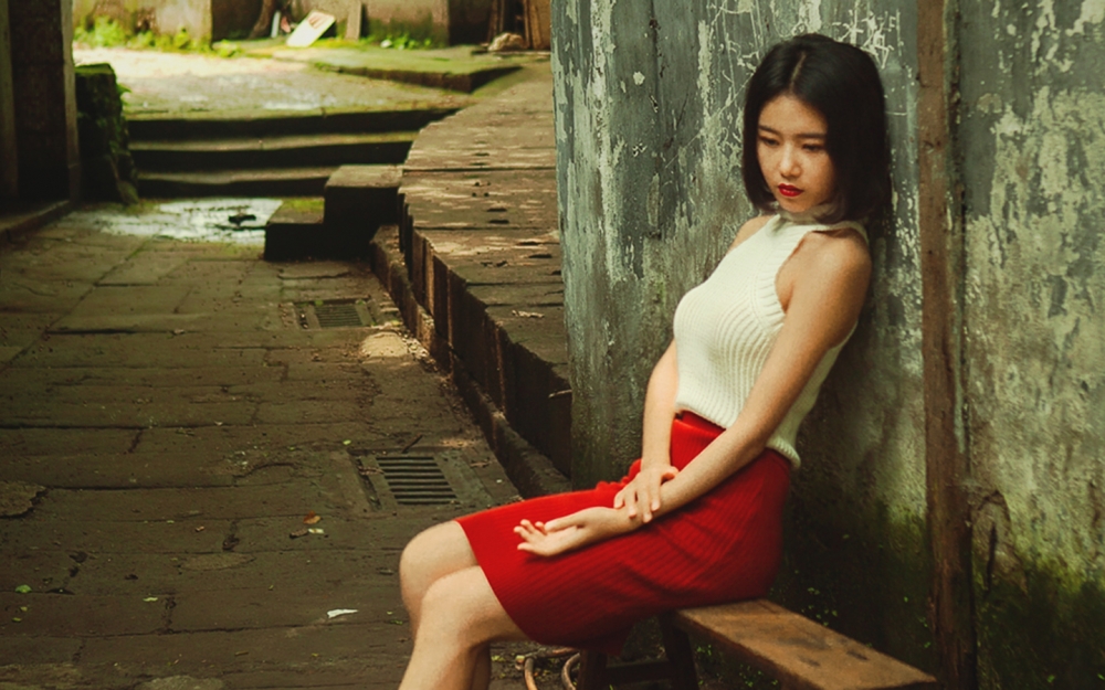 性感短发美女红唇妆复古胶片写真电脑桌面壁纸