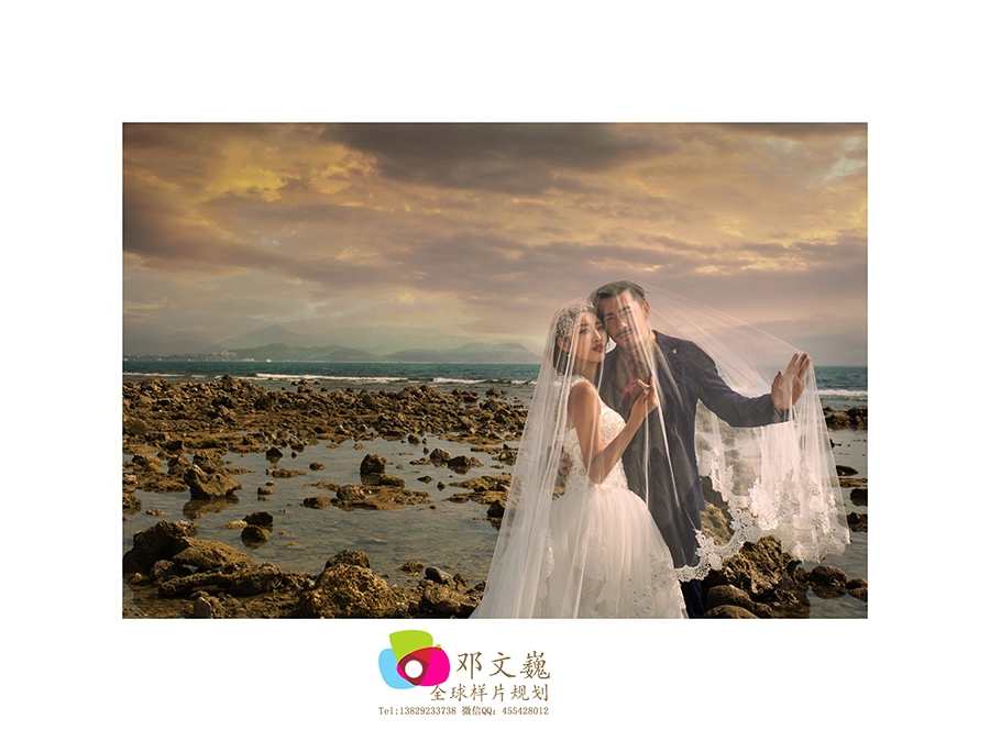礁石 婚纱照