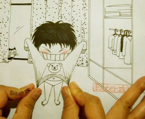 害羞的小正太搞怪漫画图片