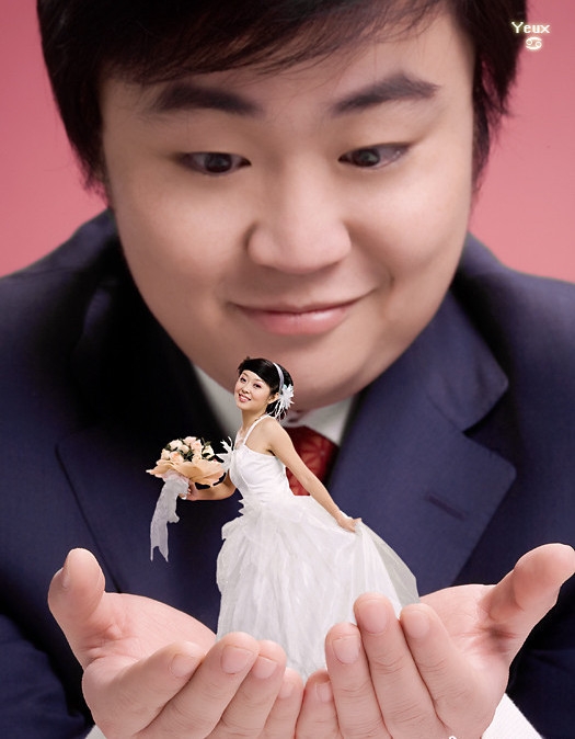 创意婚纱照这样照 大爱。