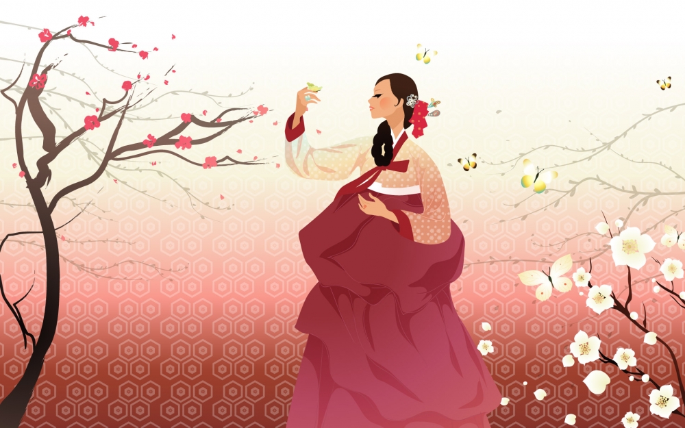 朝鲜族女人矢量【二】