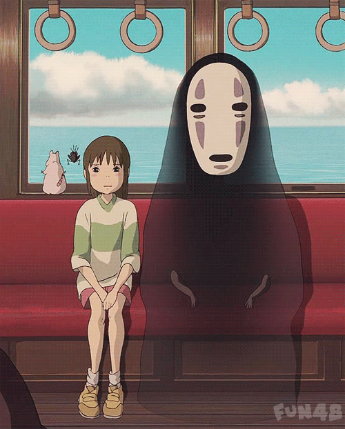 《千与千寻》电车上千寻和无脸男