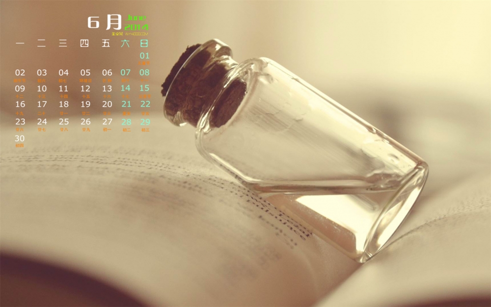 2014年6月日历桌面壁纸lomo风格简约静物唯美图片